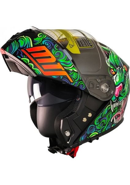 Motosiklet Çene Açılır Kask Güneş Vizörlü Ece 22.06 Sertifikalı New Motor Kaskı V2 Dragon fiyatları