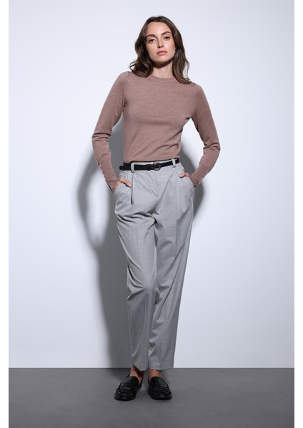 Açık Kahve Basic Kadın Triko Kazak indirimleri