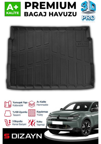 Citroen C4 Hybrid 3D Pro Bagaj Havuzu Üst Bagaj 2025 Üzeri A+ Kalite