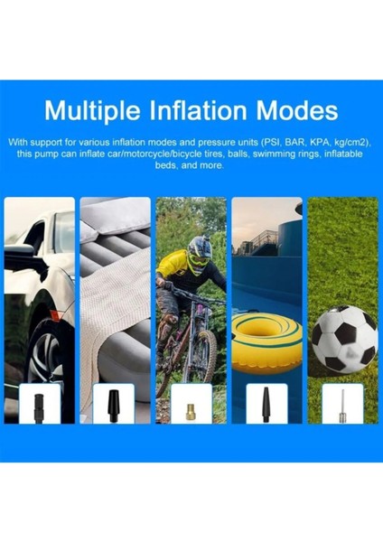 Motosiklet ve Bisiklet Şarjlı Lastik Şişirme Cihazı 150PSI Akülü Hava Kompresörü indirimleri