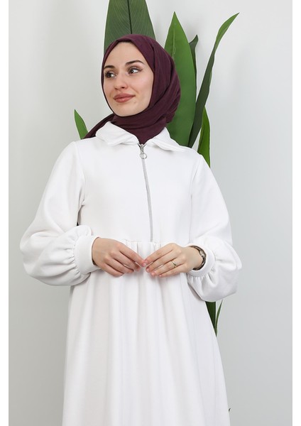 Ilayda Fermuarlı Elbise Beyaz indirimleri