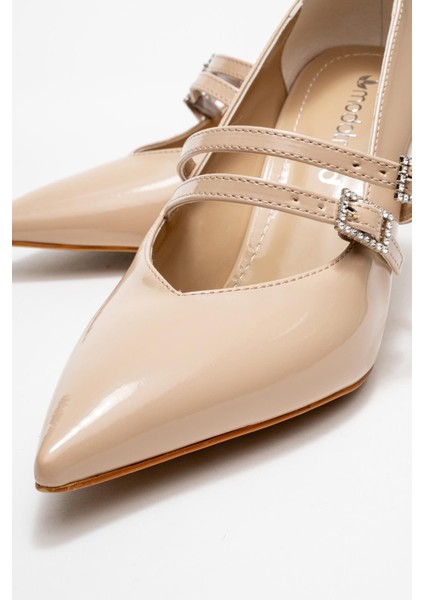 Kadın 2 Biyeli Topuklu Ayakkabı; Ten Rugan modelleri