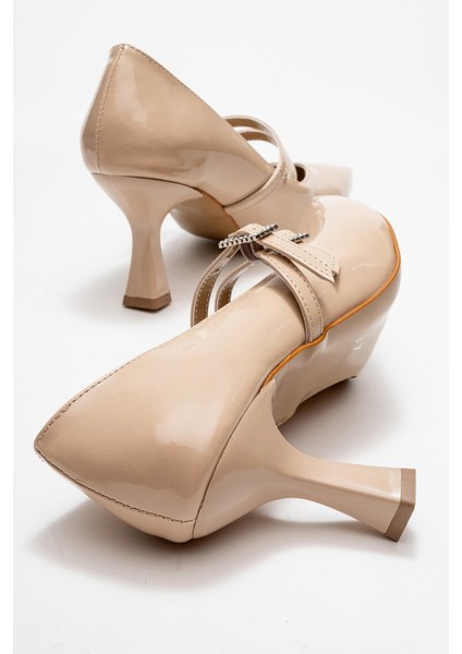 Kadın 2 Biyeli Topuklu Ayakkabı; Ten Rugan fırsatları