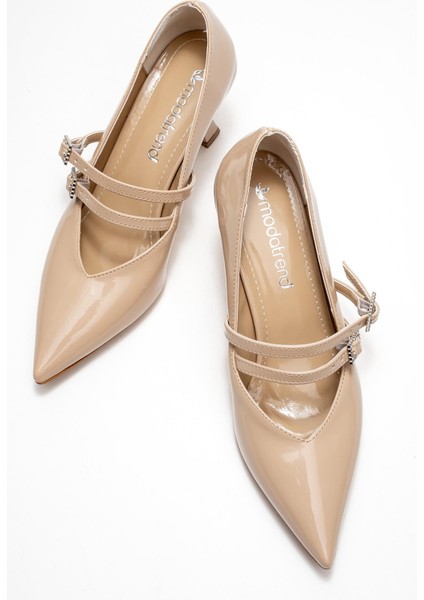 Kadın 2 Biyeli Topuklu Ayakkabı; Ten Rugan indirimleri