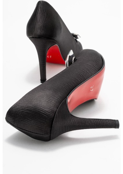 Elmas Taşlı Kadın Stiletto Ayakkabı Siyah indirimleri