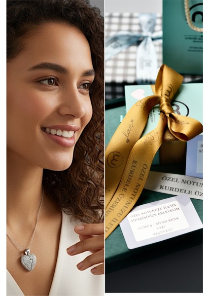 925 Ayar Gerçek Gümüş Eşe Anneye Sevgiliye Hediye Harf Yazılı Isim Yazılı Sonsuzluk Aşk Temalı Açılır Kanatlı Kalp Kadın Gümüş Kolye