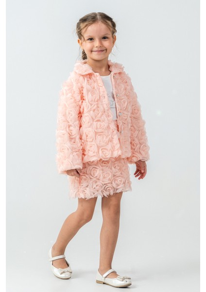 Güllü Ceket ve Etekli Kız Çocuk 3\'lü Takım - 26K 2238 fiyatları