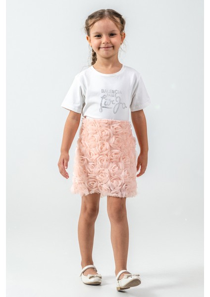 Güllü Ceket ve Etekli Kız Çocuk 3\'lü Takım - 26K 2238 indirimleri