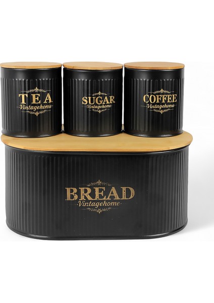 Bambu Kapaklı Metal Ekmeklik ve Kavanoz Seti fırsatları