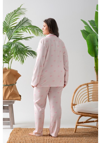 Uzun Kol Gömlek Yaka Kadın Pinterest Pijama Takımı - Kadın Pijama- Geniş Beden Aralığı indirimleri