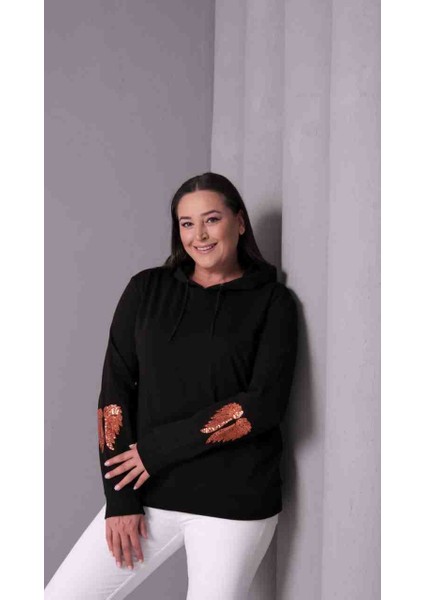 Pullu Melek Kanadı Işlemeli Sweatshirt fiyatları