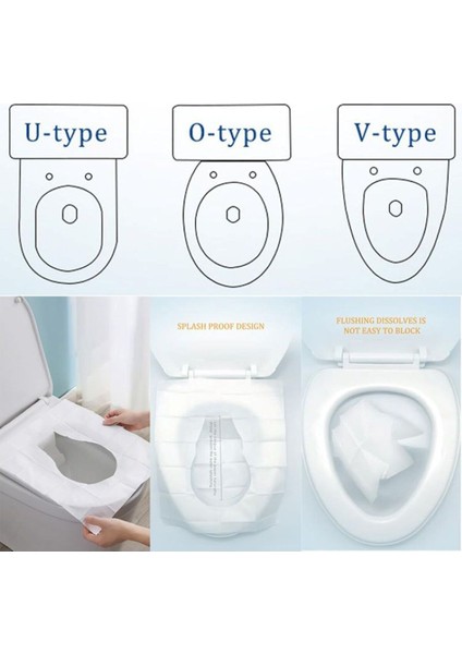 Hijyenik Su Da Çözünebilir Kullan-At Klozet Kapağı Örtüsü 10X10 Lu Paket fırsatları