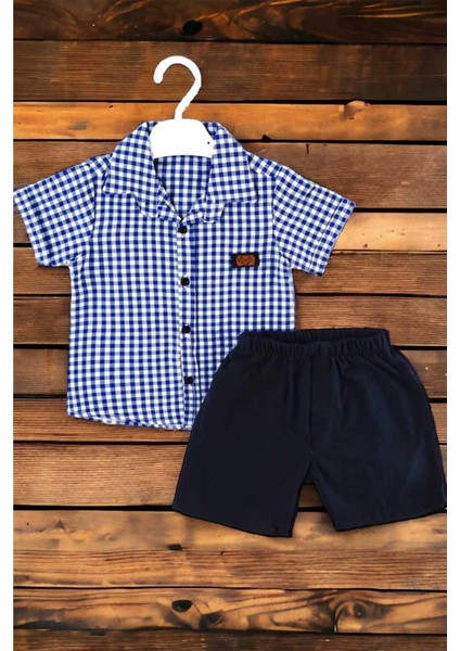 Erkek Çocuk Pitikareli Yazlık Kısa Kollu Gömlek Saten Şortlu 2li Takım Bayramlık Takım (Tam Kalıp) indirimleri