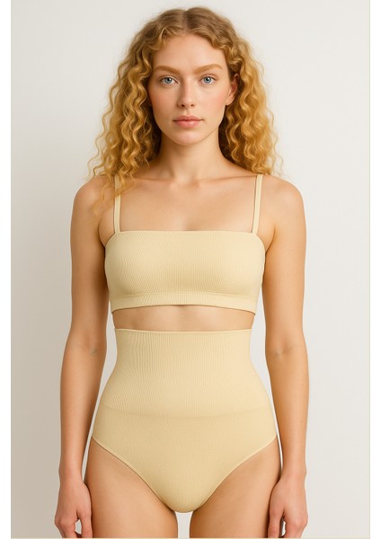 Yüksek Bel Inceltici Etkili String Korse | Ten 1025