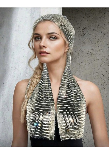 Taşlı Kafa Aksesuarı Kristal Bandana indirimleri