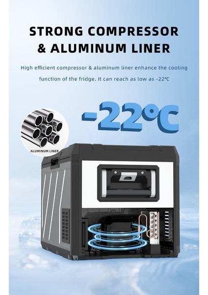 U50-D 50L Kompresörlü Taşınabilir Araç Dondurucu Buzdolabı