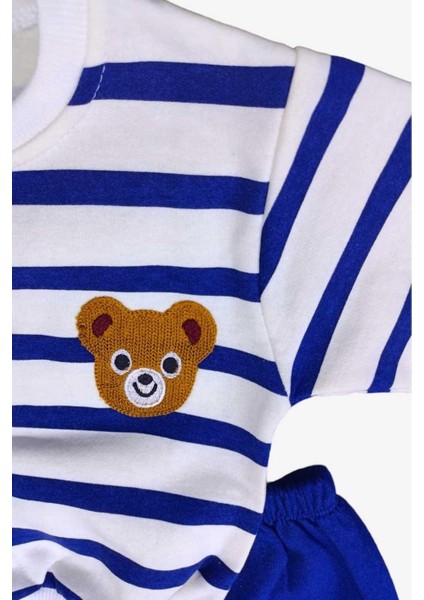 1-9 Yaş Çocuk Takım Ayıcıklı Nakışlı 2iplik Şardonlu Mevsimlik Alt Üst Ikili Unısex Yan Çizgili modelleri