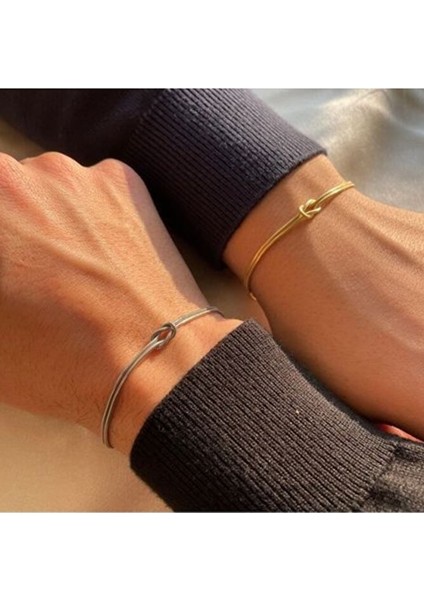 Çelik Bileklik Ikili Set Sevgili Dostluk Bilekliği Hediye Bileklik Çelik(1 Gold, 1 Gümüş)