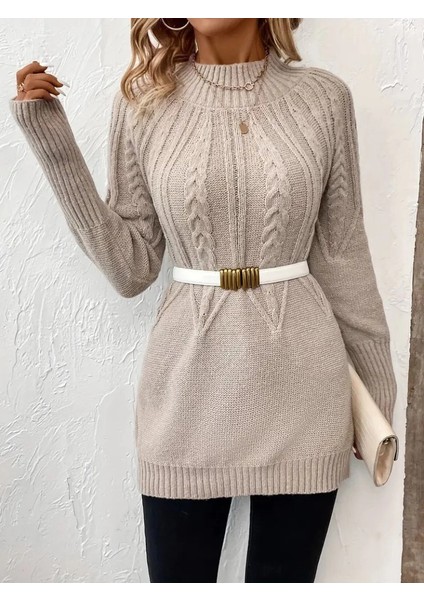 Mdb Kadın Uzun Kollu Yarı Balıkçı Yaka Triko Bluz