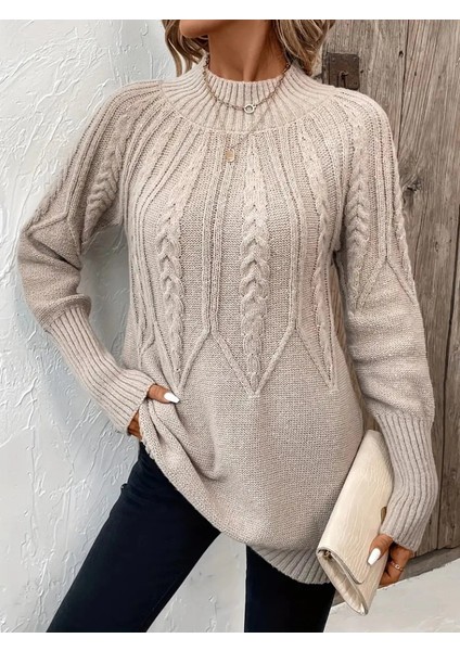 Mdb Kadın Uzun Kollu Yarı Balıkçı Yaka Triko Bluz modelleri