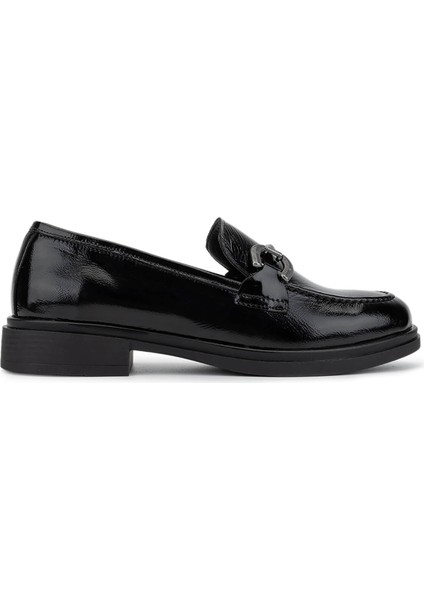Kadın Hakiki Deri Siyah Rugan Loafer Ayakkabı 899 26101 Bn Ayk SK25-26 Sıyah Rgn
