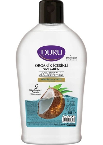 Organik Sıvı Sabun Hindistan Cevizi 1,5 Lt