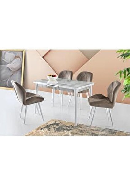 Açılır Masa Calcutta Modern Tasarım 70x120 cm +4 Adet Vera Sandalye Takım fiyatları