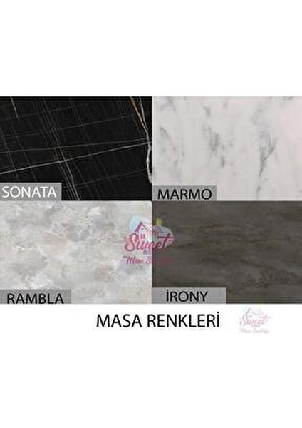 Açılır Yuvarlak Masa Modern Tasarım 4 Adet Jumbo Sandalye ile 120 cm Boyut