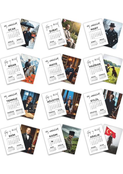 Gazi Mustafa Kemal Atatürk Masaüstü 2026 Yılı Takvimi Cumhuriyetimizin 103. Yılına Özel Seri fiyatları