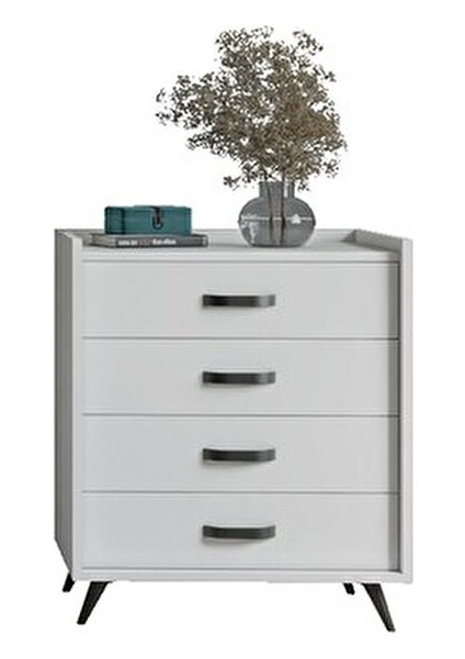 Ida Şifonyer Modern Tasarım Beyaz Suntalam 4 Çekmeceli 87 cm Yükseklik 74 cm Genişlik indirimleri