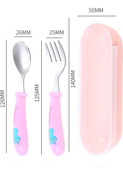 Pembe Renk Kedi Model Premium Çocuk Bpa'sız Silikon Saplı Paslanmaz Çelik Uçlu Çatal-Kaşık, (9+ Ay fiyatları