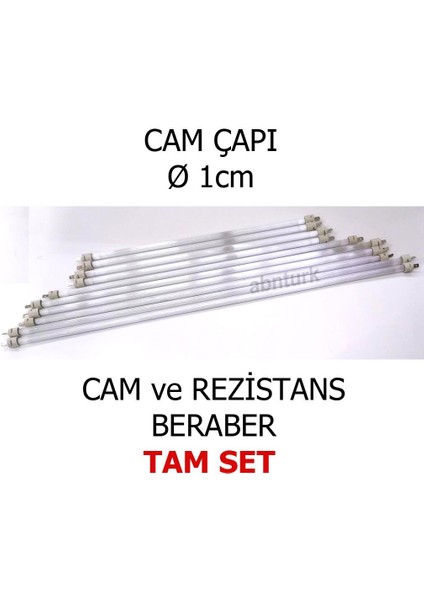 1 Adet 50CM Quartz Cam Ø1cm ile 600W Rezistans Tel Tam Set Yer Tipi Şömine Sobalar Için Taş Başlıklı