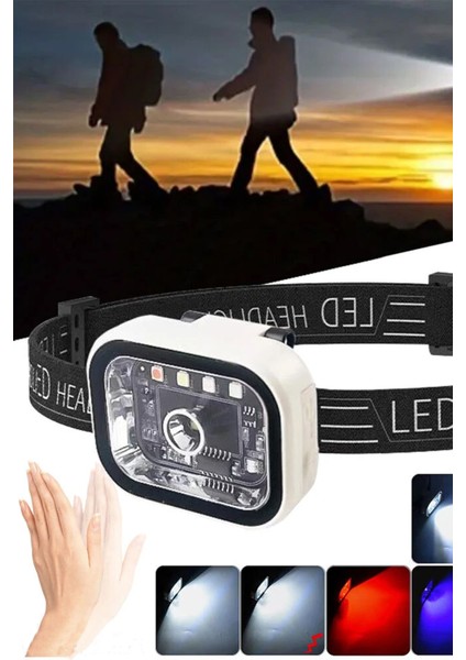 Sensörlü Mıknatıslı Fonksiyonlu Kamp. Balıkcılık .avcılık Çok Amaçlı Kafa Feneri