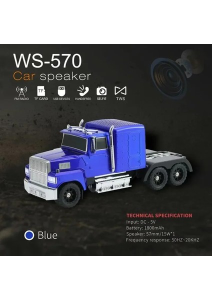 WS-570 Araba Şekli Bluetooth Hoparlör Retro Hıfı Stereo Soundbox Masaüstü Bilgisayar Müzik Çalar (5148) fırsatları