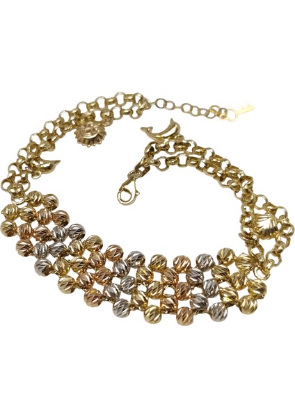 Dorika Toplu Bileklik Künye 14 Ayar Altın Hd Videolu