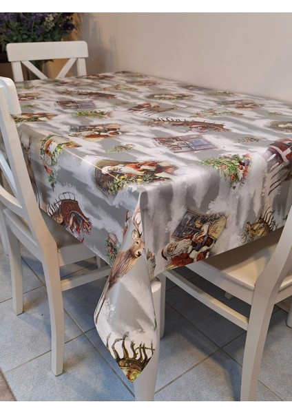 Yeni Yıl Desenli Elyaflı Pvc Masa Örtüsü – Silinebilir ve Su Geçirmez Muşamba fırsatları