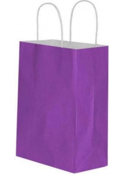 Lila Kraft Çanta Büyük Boy 31X12X41 cm 25 Adet modelleri