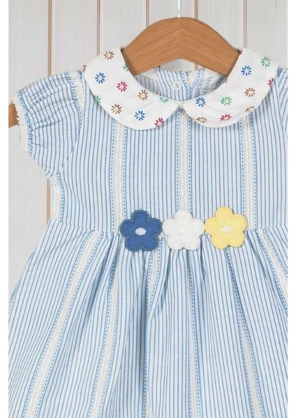 %100 Pamuk Kız Bebek/çocuk Bebe Yaka Çiçekli Büzgü Kol Elbise Organik modelleri