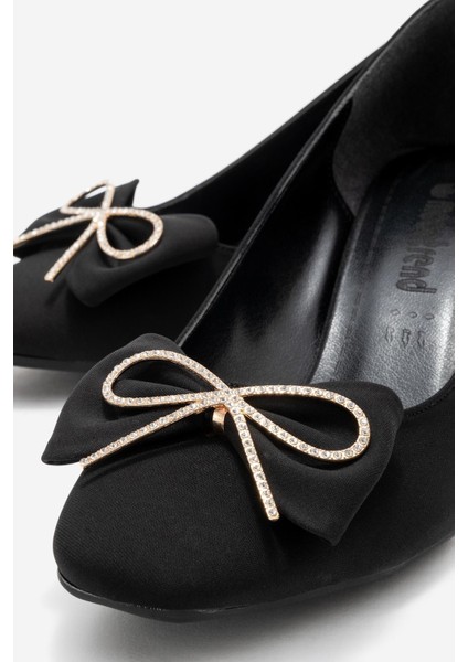 Kadın Papyonlu Kurdele Taşlı Topuklu Ayakkabı Siyah Zra modelleri