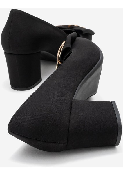 Kadın Papyonlu Kurdele Taşlı Topuklu Ayakkabı Siyah Zra fırsatları