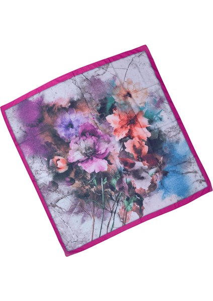 Enba Çiçek Desenli Pamuklu Eşarp 90X90 cm