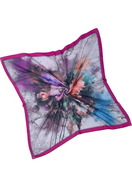 Enba Çiçek Desenli Pamuklu Eşarp 90X90 cm modelleri