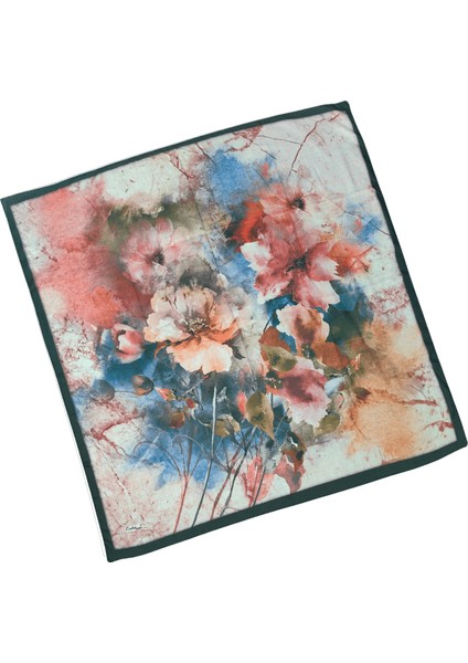 Enba Çiçek Desenli Pamuklu Eşarp 90X90 cm