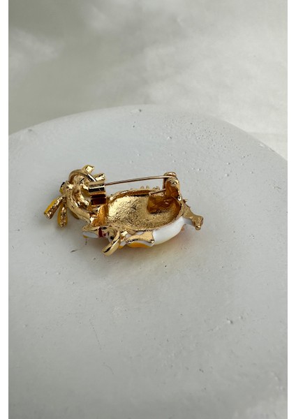 Papatya Detay Sevimli Kirpi Broş (4cm) modelleri