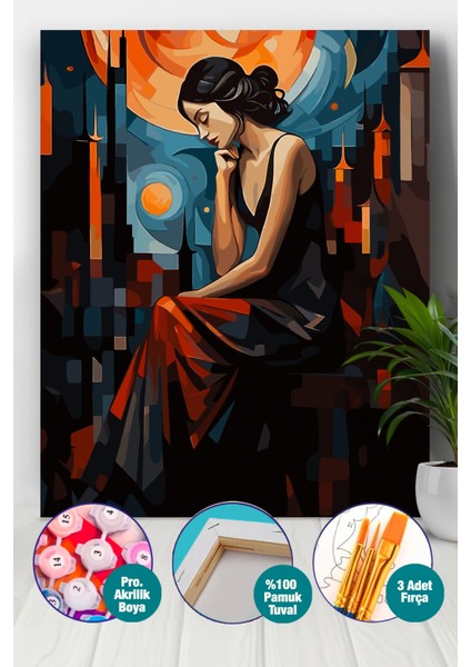 Hüzünlü Gece Sayılarla Boyama Seti