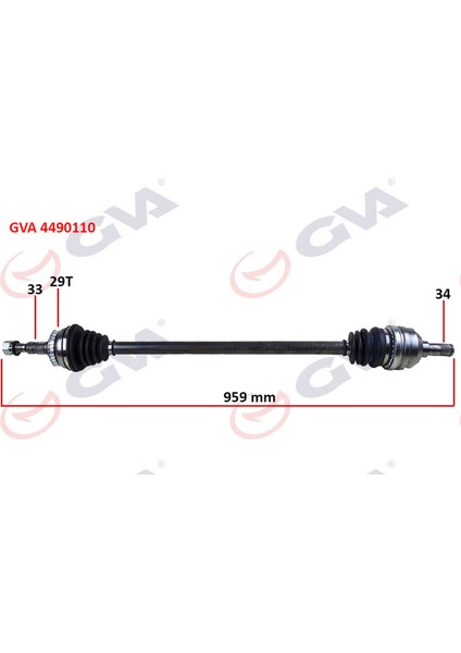 Mtxdpn Komple Aks Sağ Vectra B 1.6i-1.8i-2.0i 95-03 Abs Li 29 Diş 959MM