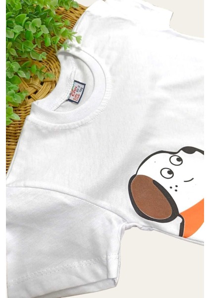 Unısex Çocuk Köpek Baskılı Alt Üst 2li Takım Yazlık Ince Kısa Kollu indirimleri