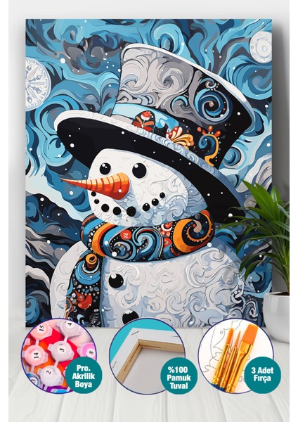 Neşeli Kardan Adam Sayılarla Boyama Seti