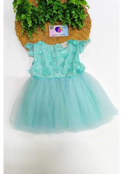 Kız Bebek/çocuk Çiçekli Işlemeli Elbise Yazlık Düğün Bayram Özel Gün