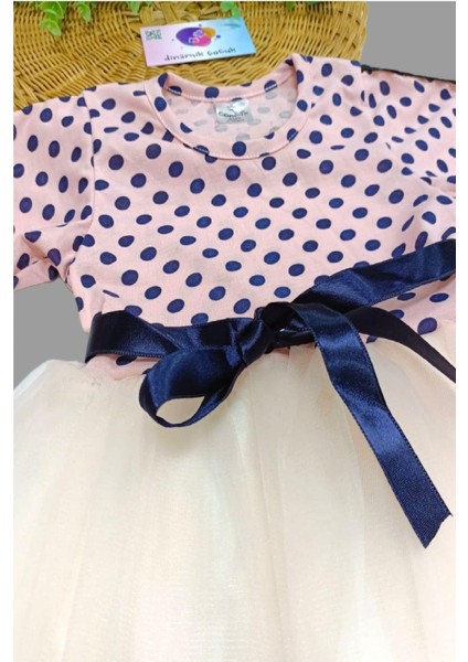 Kız Bebek Puantiyeli Kabarık Tütü Elbise Çocuk Uzun Kol Esnek Likralı modelleri